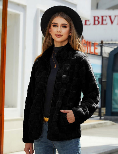 Women's Long Sleeve Zipper Loose Solid Color Coats