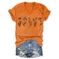 Women's Duplex Printing Sleeve Pullover T-shirt Summer Blouses