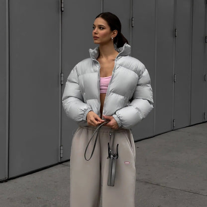 Women's Solid Color Basic For Thickened Warm Quilted Trendy Coats