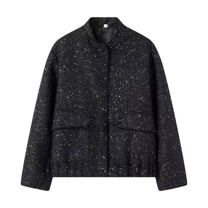 Women's French Style Fashion Loose Slimming Sequined Coats