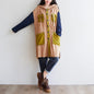 Personality Mid-length Hooded Loose Large Contrast Coats