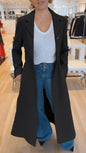 Women's Lapel Leopard Print Casual Trench Commuting Coats