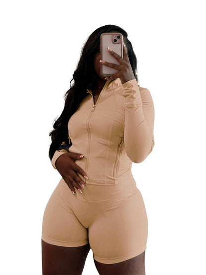 Leisure Sexy Tight Long Sleeve Two-piece Suits