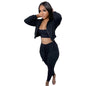 Women's Hooded Sports Casual Set Three-piece Suits