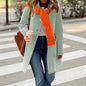 Women's Elegant Striped Hooded Knitted Long-sleeved Coats