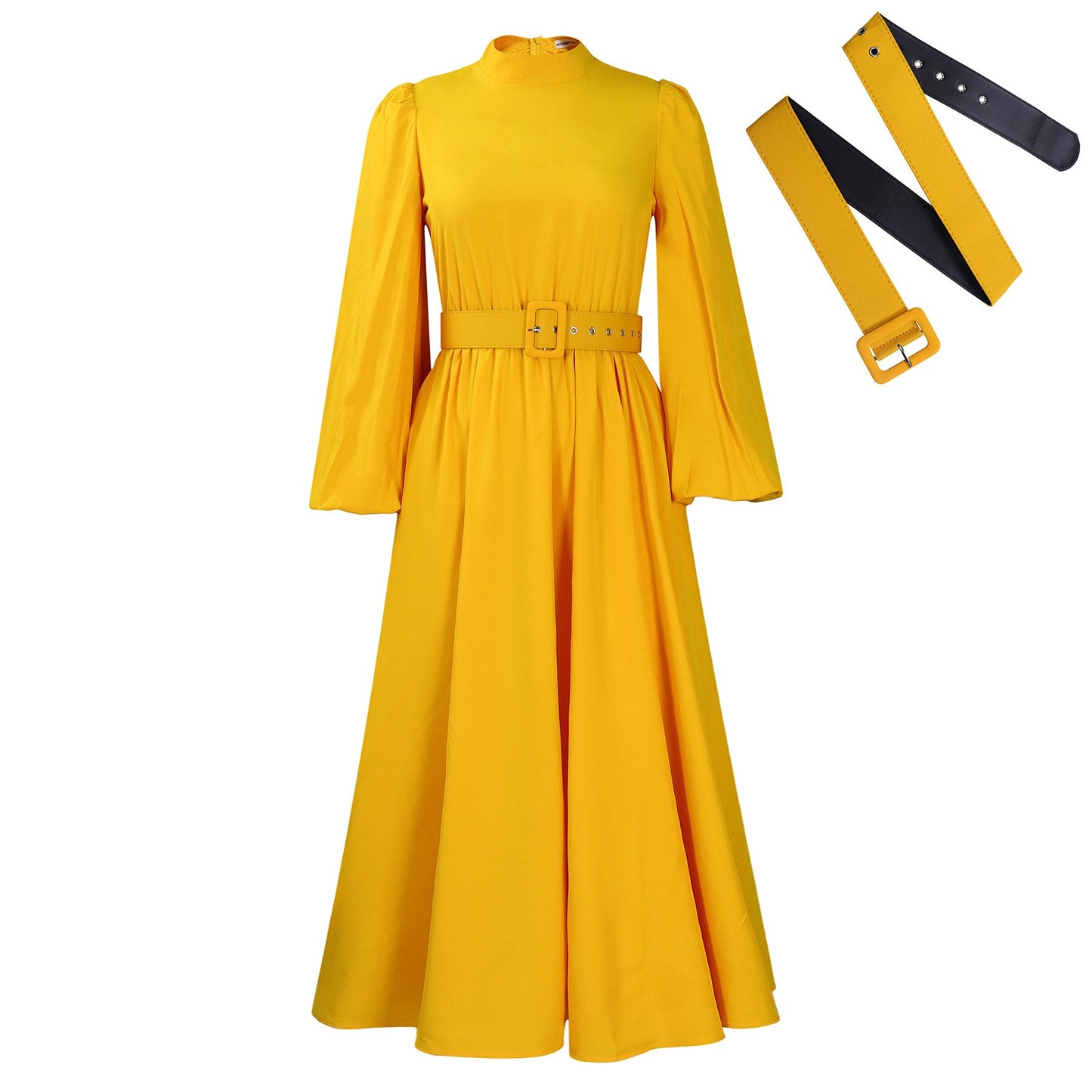 Women's Turtleneck Sleeve Waist Temperament Slimming Large Dresses