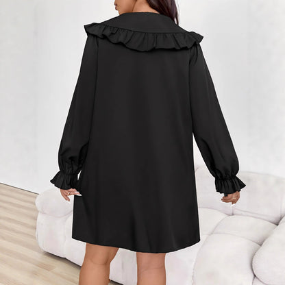 Style Ruffled Autumn Large Loose Casual Dresses