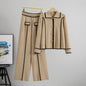Women's Knitting Casual Neck Pullover Wide Leg Suits