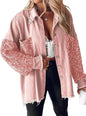 Women's Sequin Stitching Casual Fashion Elegant Shirt Jackets