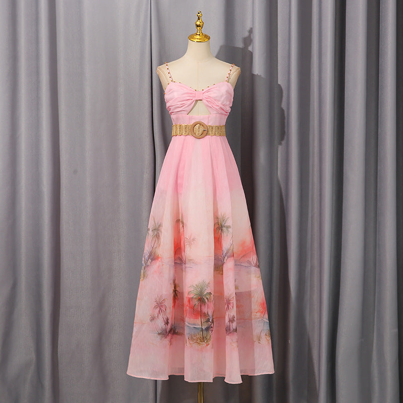 Women's French Gentle Sweet Style Suspender Dress Summer Sexy Dresses