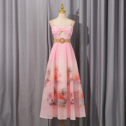 Women's French Gentle Sweet Style Suspender Dress Summer Sexy Dresses