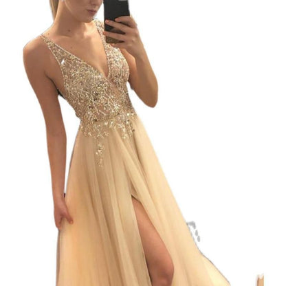 Charming Summer Gold Stitching Dress Party Wedding Dresses