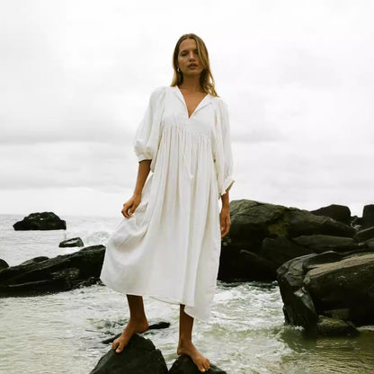 Women's Long Lantern Sleeve Casual Sweet Fresh Dresses