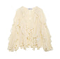 Women's Ruffled Shirt Long Sleeve Black Apricot Solid Blouses