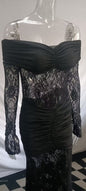 Women's Elegant Halter Lace Long Dress Fashion Dresses