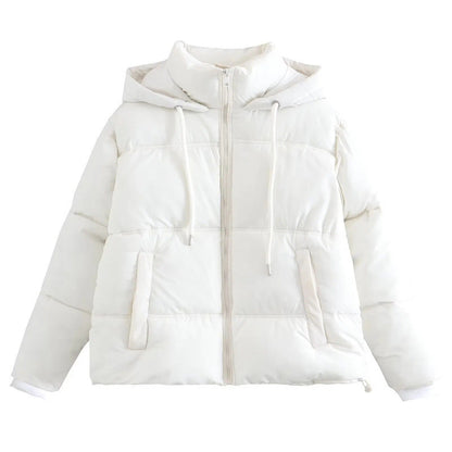 Women's Color Simple Hooded Comfort Casual Loose Thick Coats