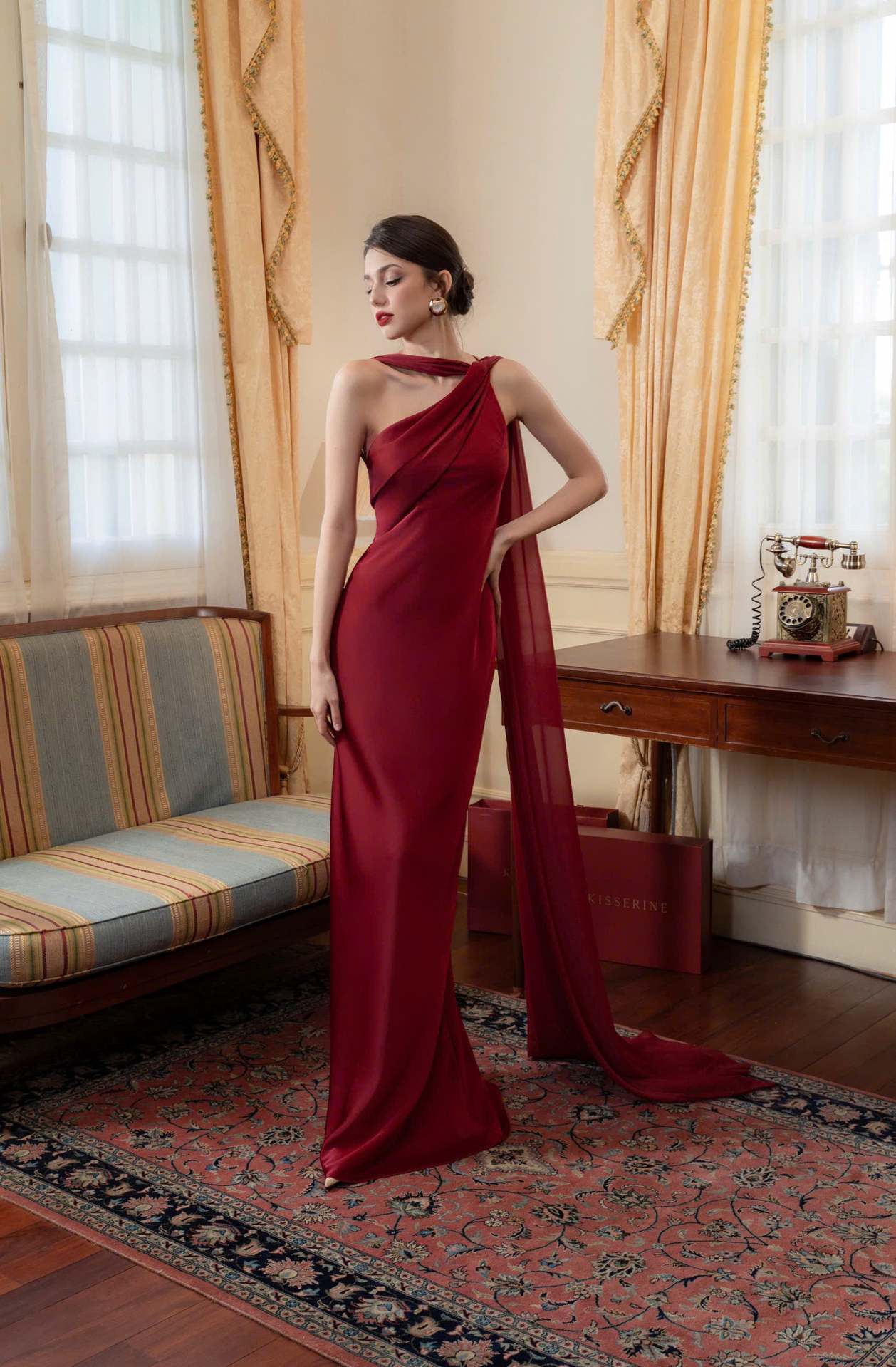Women's Satin Dress Fishtail Banquet Slimming Elegant Dresses