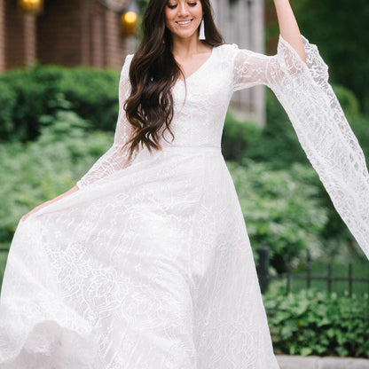 Women's Sleeve Lace Loose Elegant Pregnant Graphy Wedding Dresses
