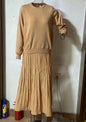 Solid Color High Waist Pleated Dress Dresses