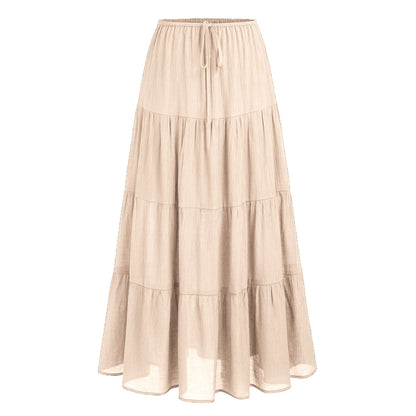 Women's Waist Elastic Large Swing Loose Patchwork Skirts