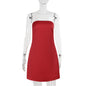 Autumn Dress Socialite Elegant Sexy Tube Top Satin Backless Mini Dress
