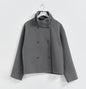 Graceful Stand Collar Double Breasted Woolen Coats