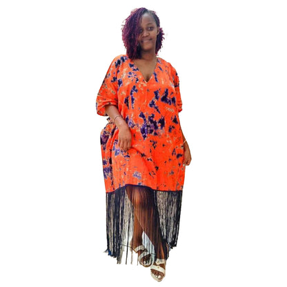 Attractive Summer Loose Casual Tassel Dress Dresses