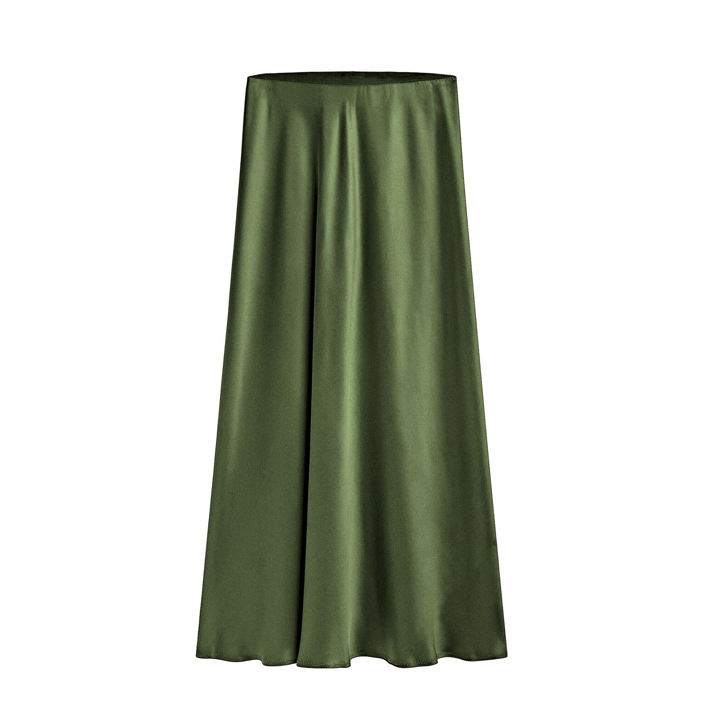 Women's Acetate Satin High Waist Elastic Quality Skirts