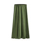 Women's Acetate Satin High Waist Elastic Quality Skirts