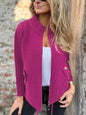 Women's Casual Zipper Woolen Tether Pocket Solid Coats