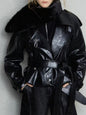 Temperament Solid Color Long Sleeve Belt Waist Trimming Coats