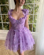 Women's Spaghetti Straps Sleeveless High Slit Bridal Wedding Dresses
