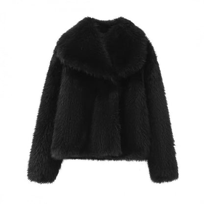 Women's Cool Autumn Lapel Fur Plush Coats