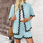Women's Casual Vacation Style Solid Color Lace Suits
