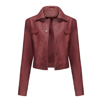 Women's Thin Leather Casual Fashion Popular Daily Jackets