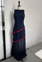 Summer Fashion Elegance Sleeveless Contrasting Color Dresses