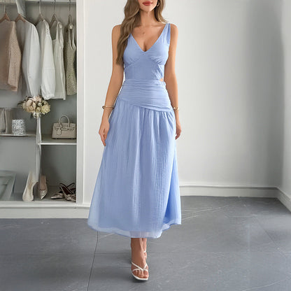 Women's Elegant Style Deep V Midriff Outfit Clothing