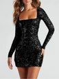 Dress Fashion Sexy Backless Long Sleeves Dresses