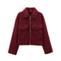 Women's Beautiful French Fashion Bead Leather Coats