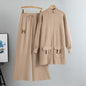 Women's Graceful Fashionable Casual Mid-length Knitted Two-piece Suits