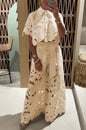 Women's Color Sexy Cutout Wide Leg Two-piece Suits