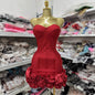 Women's Sexy Tube Dress Slim Flower Tight Dresses