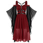 Women's Gothic Large Swing Sleeve Chiffon Stitching Halloween Dresses
