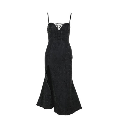 Women's Frill Jacquard Dark Style Elegant Tied Cardigans