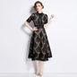 Women's Patchwork Round Neck Dress Summer Waist Slimming Dresses