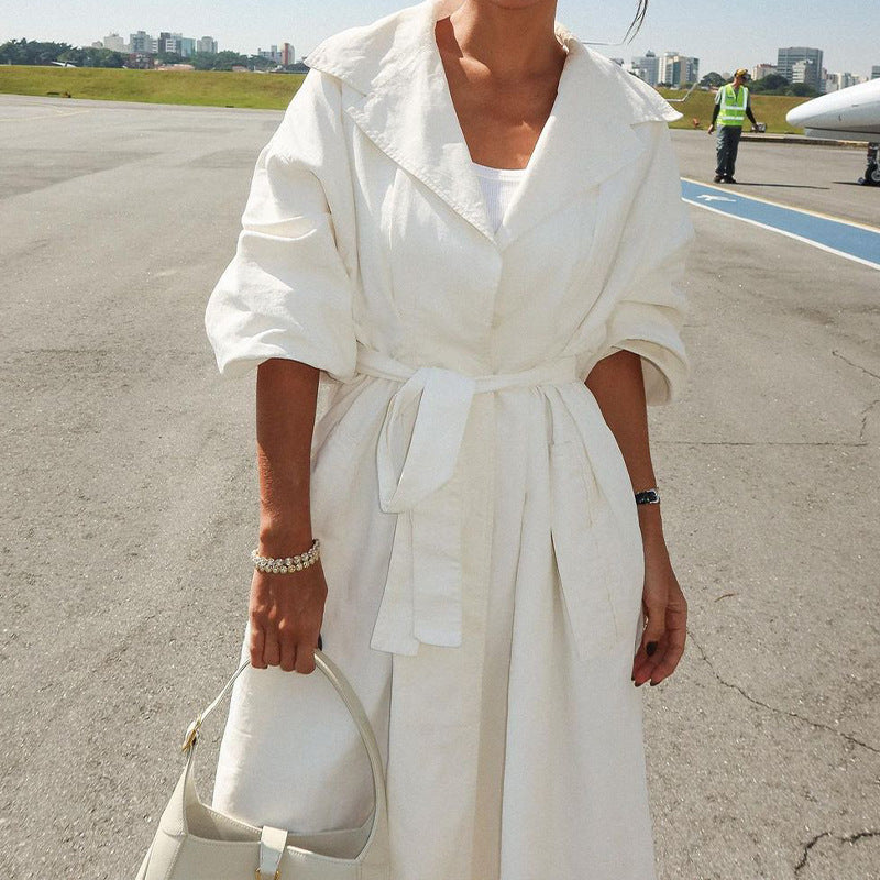 Women's Stylish Temperament Long Sleeves Solid Color Coats
