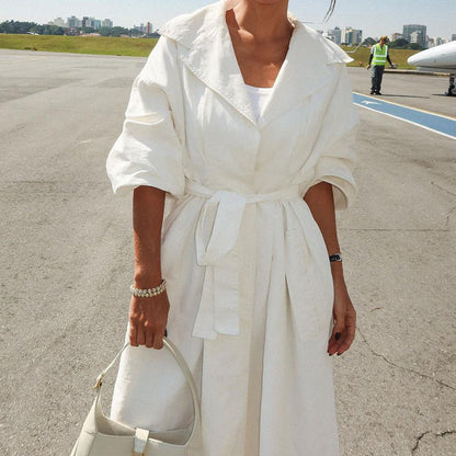 Women's Stylish Temperament Long Sleeves Solid Color Coats