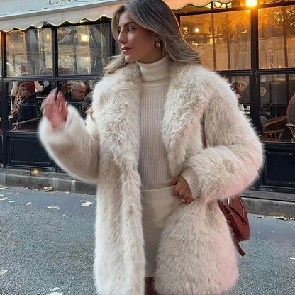 Fur Fashion Green Collar Warm Thickened Coats