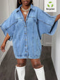 Women's Elegant Street Hipster Tippet Denim Dresses