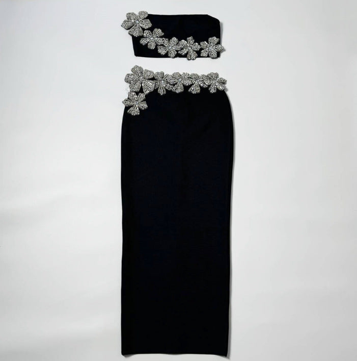 Women's Flower Party Sexy Tube Dress Long Dresses
